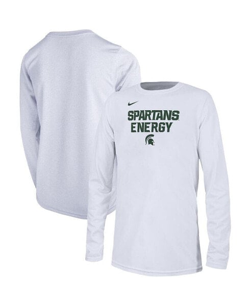 Youth White Michigan State Spartans 2024 On-Court Bench Energy T-Shirt