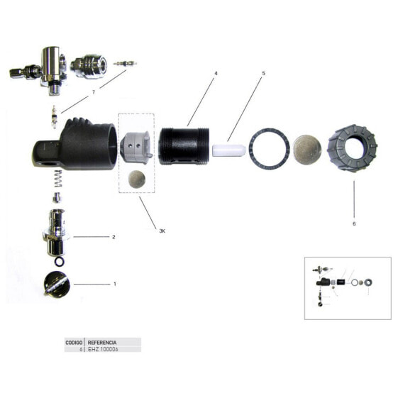 CRESSI Thread Piston Body Warning Direct System Pro