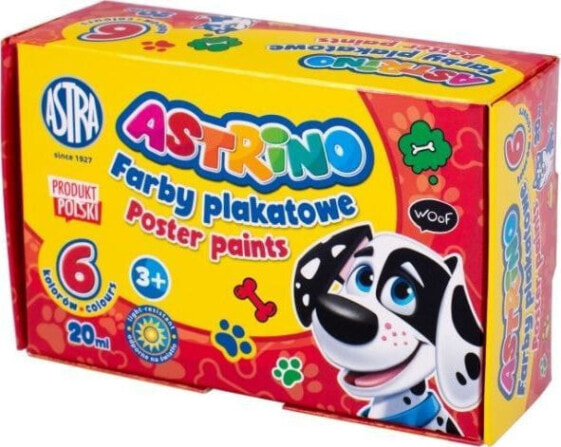 Краски гуашевые ASTRA Astrino 6 цветов - 20 мл [упаковка=8шт]