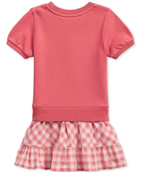 Toddler & Little Girs Plaid French Terry Sweatshirt Dress