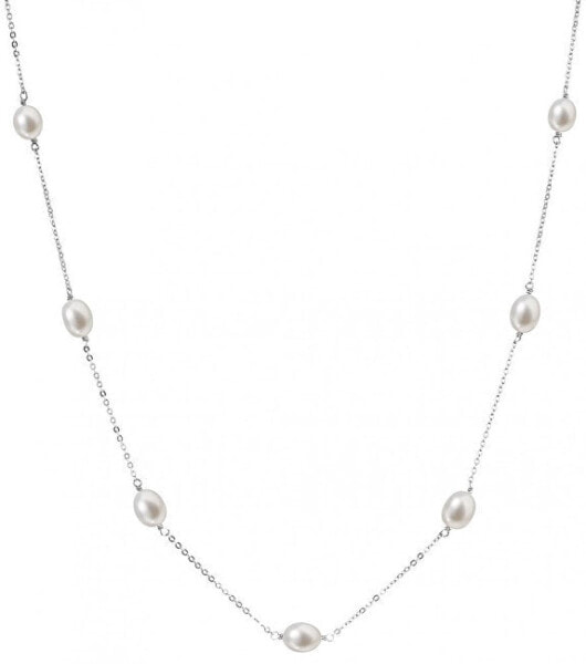 Silver necklace with 7 real pearls Pavona 22016.1