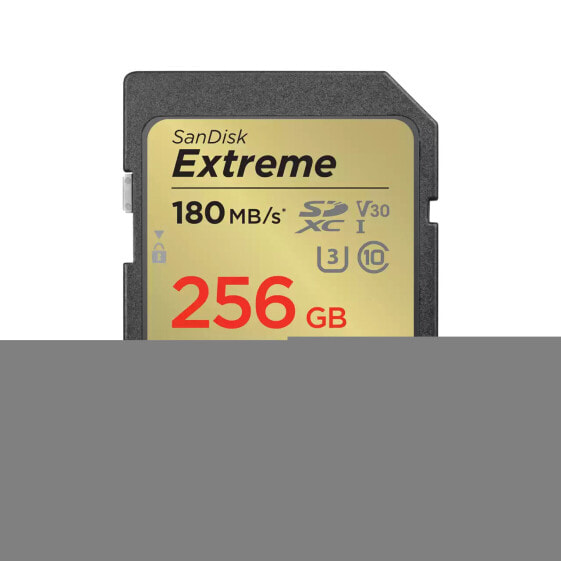SanDisk Extreme - 256 GB - SDXC - Class 10 - UHS-I - 180 MB/s - 130 MB/s