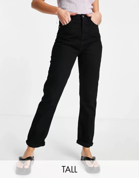 DTT Tall Lou mom jeans in black