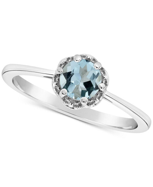 Opal Six Prong Solitaire Ring (1/3 ct. t.w.) in Sterling Silver (Also in Aquamarine)