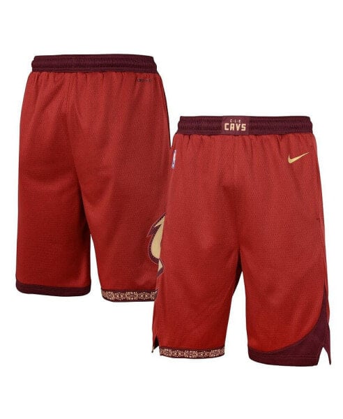 Big Boys Red Cleveland Cavaliers 2023/24 City Edition Swingman Performance Shorts