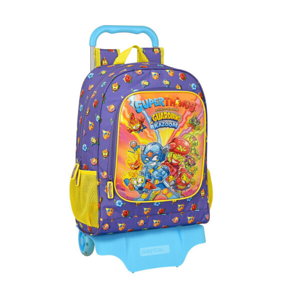Детский рюкзак с колесиками SuperThings Guardians of Kazoom Фиолетовый Жёлтый (32 x 42 x 14 cm)
