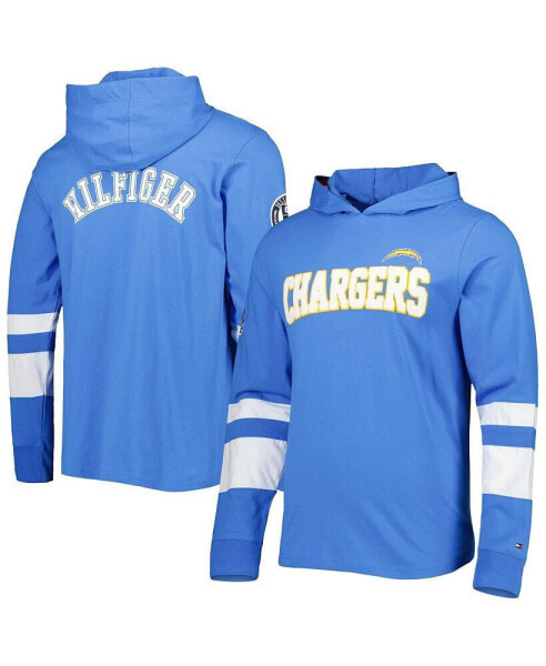 Men's Powder Blue, White Los Angeles Chargers Alex Long Sleeve Hoodie T-shirt