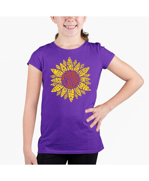 Big Girl's Word Art T-shirt - Sunflower