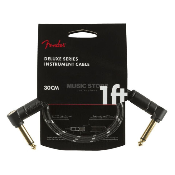 Fender Deluxe Series Instrument Cable 300mm (Black Tweed)