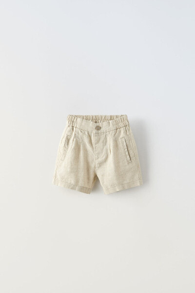 Linen bermuda shorts