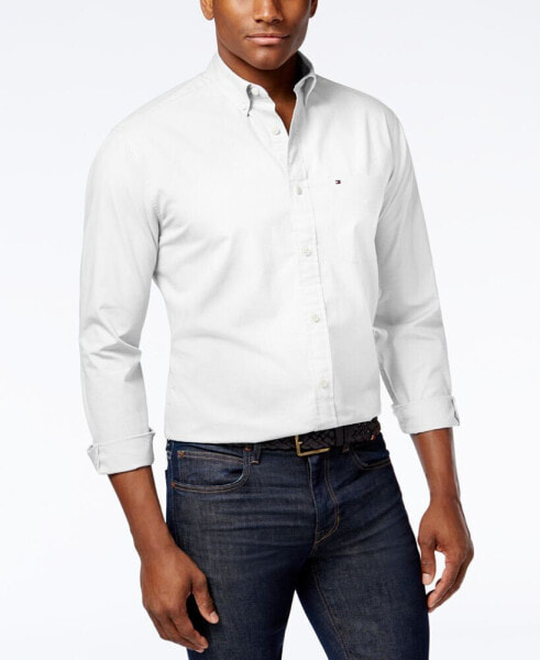 Men's Big & Tall Classic-Fit Stretch Solid Capote Shirt