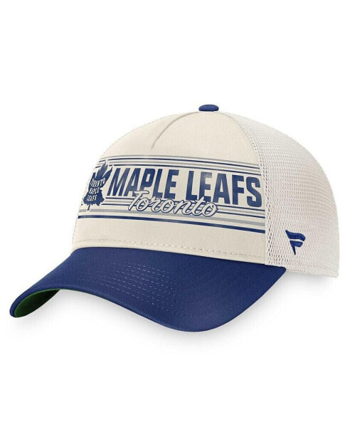Men's Khaki and Blue Toronto Maple Leafs True Classic Retro Trucker Snapback Hat