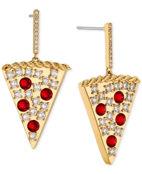 by Nadri 18k Gold-Plated Pavé & Color Crystal Pizza Slice Drop Earrings