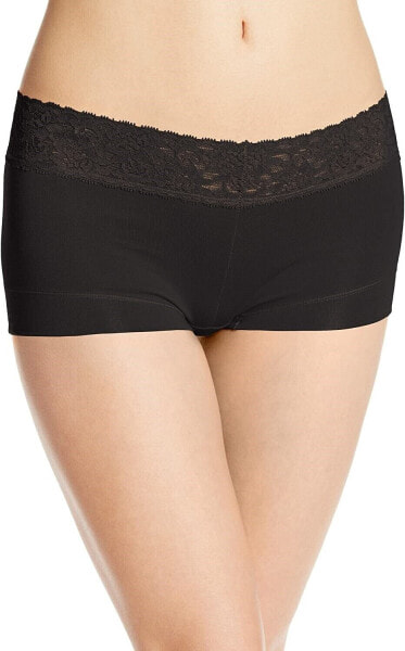 Maidenform Women's 244834 Dream Cotton Lace Boyshort Underwear Black Size XL