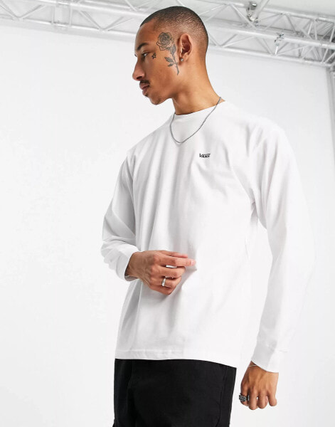 Vans small logo left chest long sleeve t-shirt in white