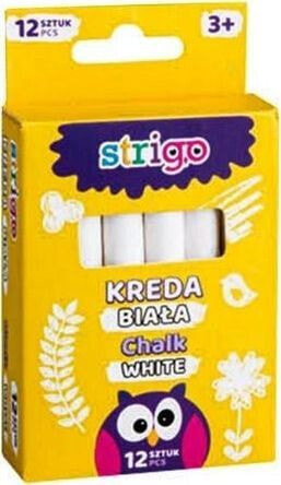 Мелки пастельная для детей Strigo Kreda белая 12 штук