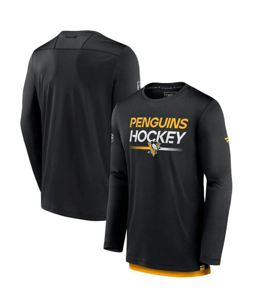 Men's Black Pittsburgh Penguins Authentic Pro Long Sleeve T-shirt