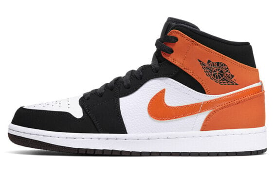 Jordan Air Jordan 1 Mid Shattered Backboard 扣碎篮板 减震防滑 中帮 复古篮球鞋 男女同款 白橙