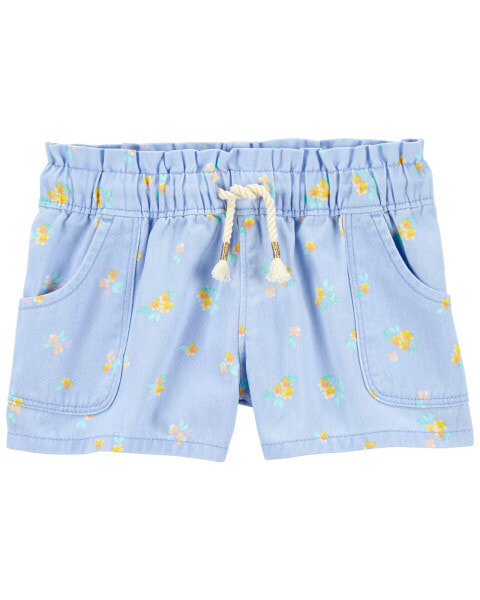Шорты для малышей Carterʻs с цветочным принтомBaby Floral Print Paperbag Twill Shorts