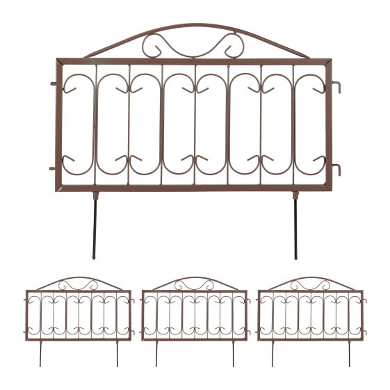 4-tlg. Beetzaun aus Metall