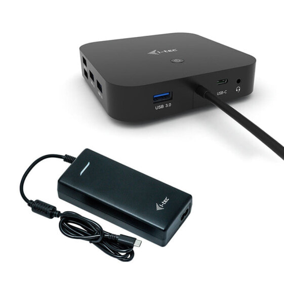i-tec USB-C Dual Display Docking Station with Power Delivery 100 W + Universal Charger 100 W - Wired - USB 3.2 Gen 1 (3.1 Gen 1) Type-C - 100 W - 3.5 mm - 10,100,1000 Mbit/s - Black