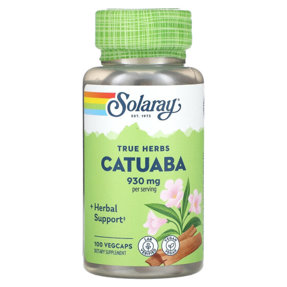 Solaray, True Herbs, катуаба, 465 мг, 100 вегетарианских капсул