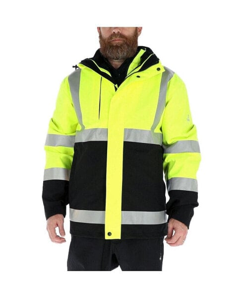 Куртка мужская 3-в-1 с системой утепления и защитой от дождя HiVis - ANSI Class 2 RefrigiWear