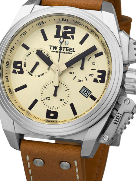 Наручные часы Hamilton Men's Swiss Automatic Chronograph Khaki Aviation X-Wind Beige Textile Strap Watch 45mm