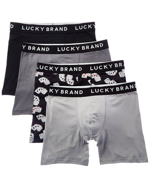 Lucky Brand 4Pk Essential Soft Boxer Brief Men's