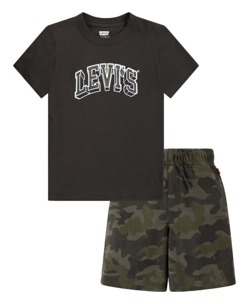 Комплект детский Levi's футболка и шорты в камуфляже для мальчиков