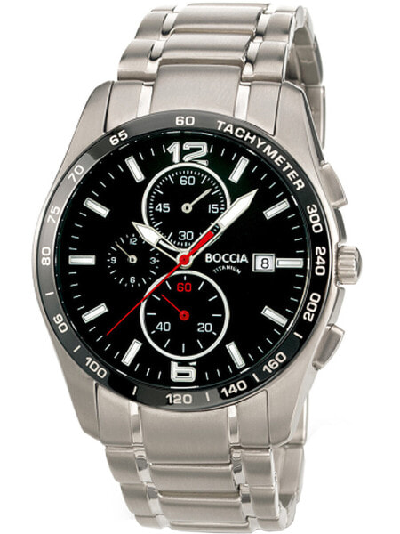 Boccia 3767-02 men`s watch chronograph titanium 41mm 10ATM