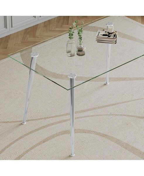 Стол обеденный с стеклянной столешницей толщиной 0.32" Simplie Fun
