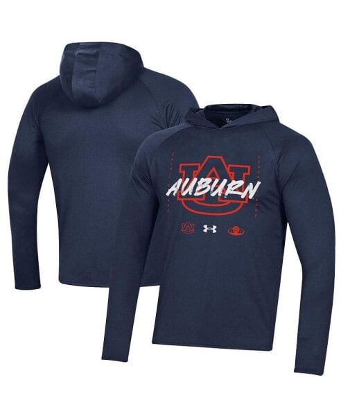 Men's Navy Auburn Tigers On Court Shooting Long Sleeve Hoodie T-shirt