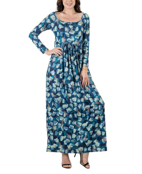 Макси-платье с длинным рукавом 24seven Comfort Apparel Абстрактная модель