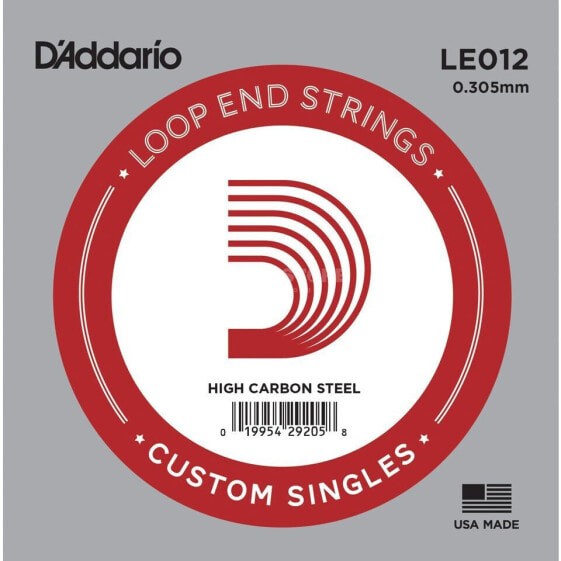 D'Addario Single String LE012 Loop End Plain Steel