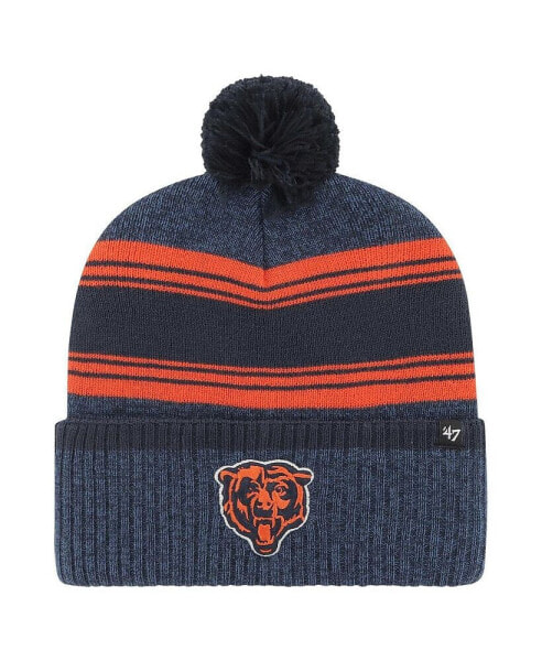 Men's Navy Chicago Bears Fadeout Cuffed Knit Hat with Pom