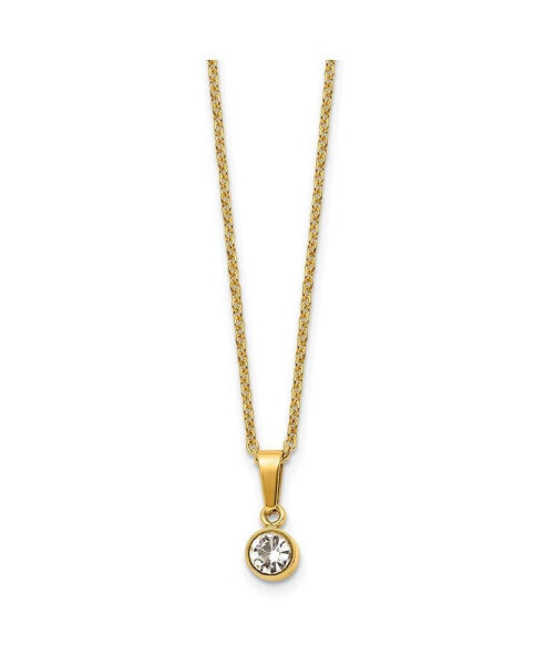 Chisel yellow IP-plated Crystal Pendant Cable Chain Necklace