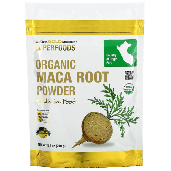 Суперфуды - Органическая порошок корня маки, 240 г - California Gold Nutrition