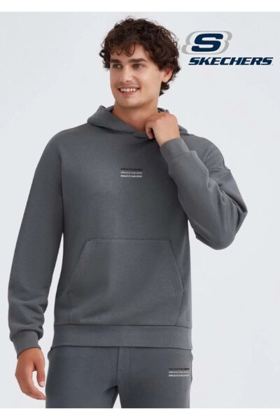 M Essential Hoodie Sweatshirt S232232-040 Kapüşonlu Erkek Sweatshirt Gri?