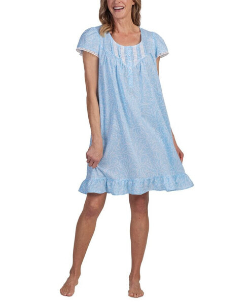 Women's Cotton Lace-Trim Nightgown