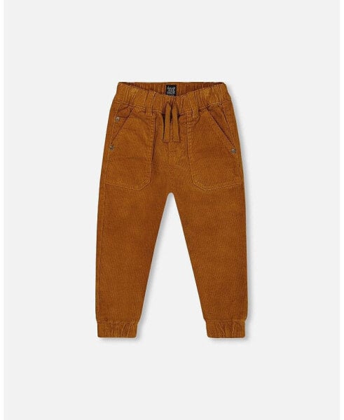 Big Boys Stretch Corduroy Jogger Pants Caramel Brown