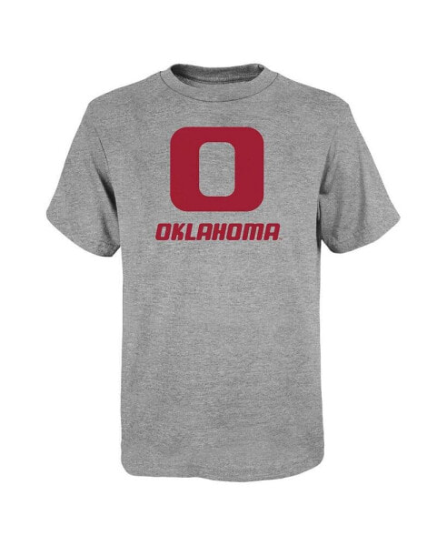 Big Boys Heather Gray Oklahoma Sooners Vault Logo T-shirt