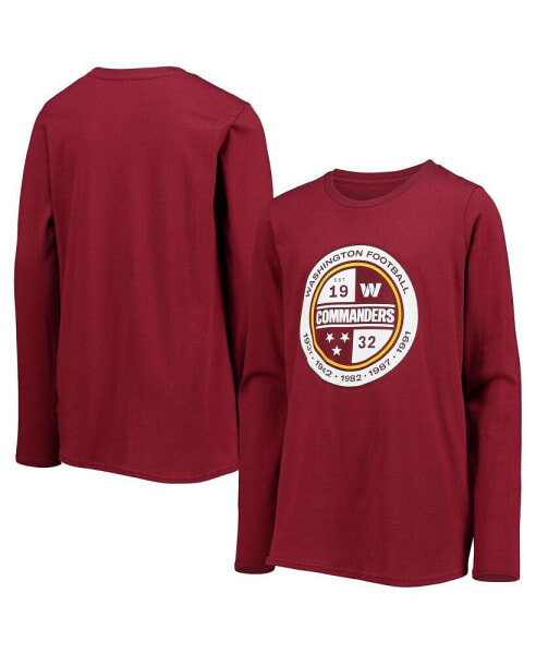 Big Boys Burgundy Washington Commanders Secondary Logo Long Sleeve T-shirt