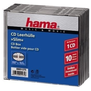 Hama CD Slim Jewel Case - pack 10 - 1 discs - Transparent