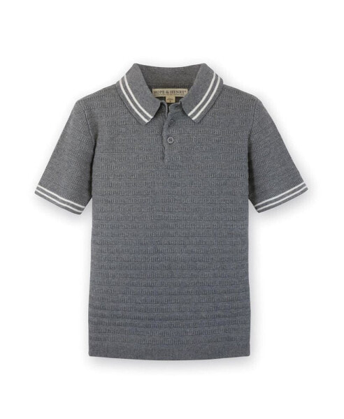 Boys' Organic Cotton Short Sleeve Sweater Polo, Infant