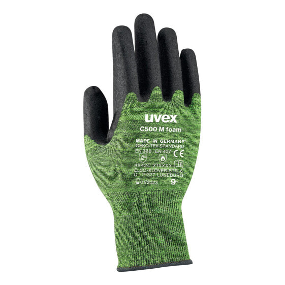UVEX Arbeitsschutz C500 M foam - Black - Green - Adult - Adult - Unisex - 1 pc(s) - Polyethylene - Viscose - Polyamide - Fiberglass
