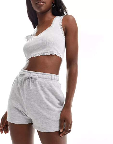 Pimkie sweat drawstring shorts in grey