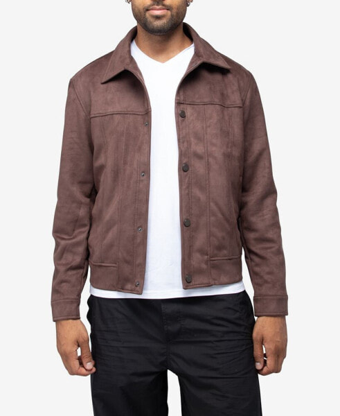 Men's Faux Suede Button Down Jacket