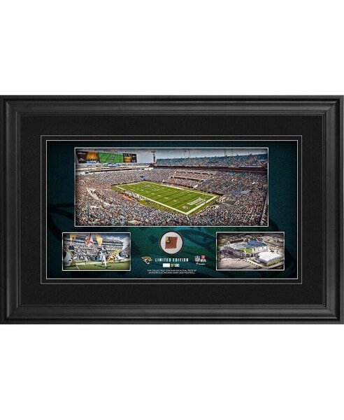 Jacksonville Jaguars Framed 10" x 18" Stadium Panoramic Collage with Game-Used Football - Limited Edition of 500