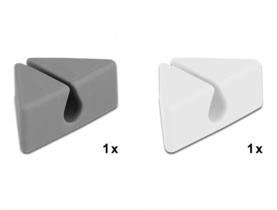 Кабельные держатели Delock Cable holder - термопластичный резиновый (TPR) - серый - белый